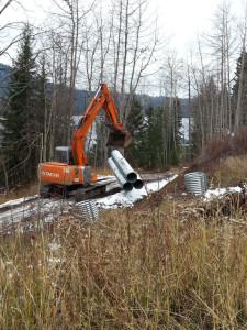 New ditch and culvert on upgraded lake access road.