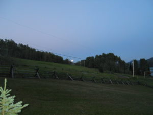 July 12 full moon rising beyond Boultbee Road