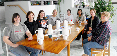 Lac des Roches ladies on Boultbee Road enjoyed a Sunday morning coffee party to celebrate several events and accomplishments of the residents. — image credit: Sharron Woloshyn