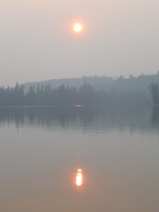 Smokey sunset over Lac des Roches
